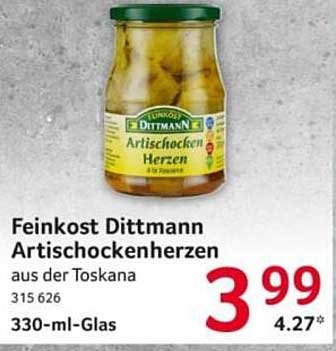 Feinkost Dittmann Artischockenherzen aus der Toskana 330-ml-Glas
