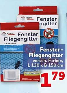 Fenster-Fliegengitter versch. Farben, L 130 x B 150 cm