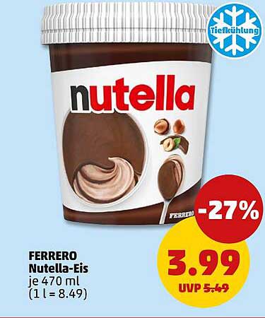 FERRERO Nutella-Eis je 470 ml (1 l = 8.49)