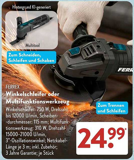 FERREX Winkelschleifer oder Multifunktionswerkzeug