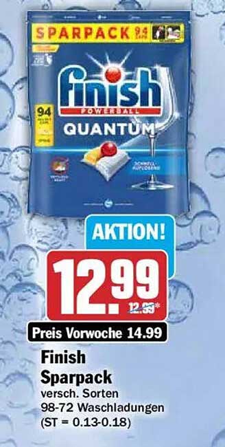 Finish Sparpack versch. Sorten 98-72 Waschladungen (ST = 0.13-0.18)