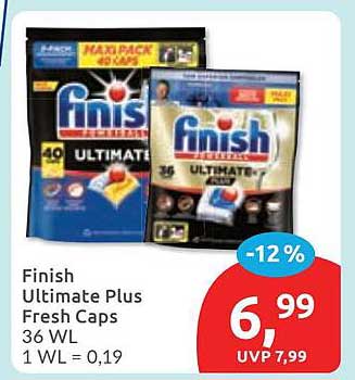 Finish Ultimate Plus Fresh Caps 36 WL 1 WL = 0,19