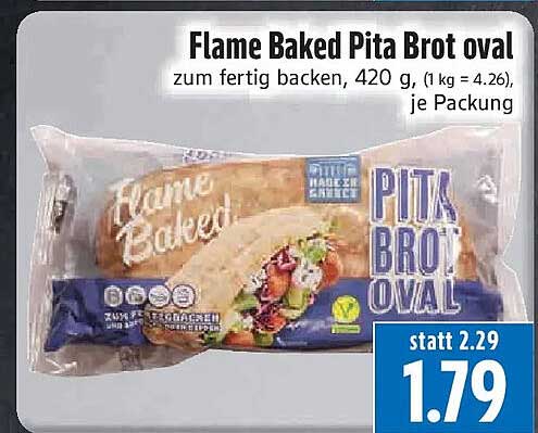 Flame Baked Pita Brot oval
