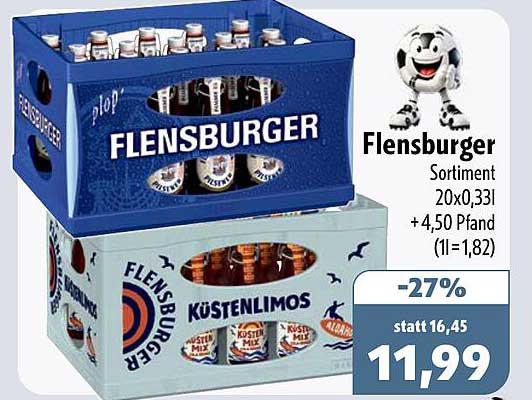 Flensburger Sortiment 20x0,33l +4,50 Pfand (1l=1,82)