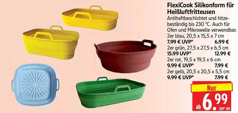 FlexiCook Silikonform für Heißluftfritteusen