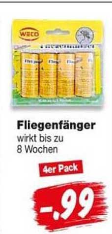 Fliegenfänger wirkt bis zu 8 Wochen 4er Pack
