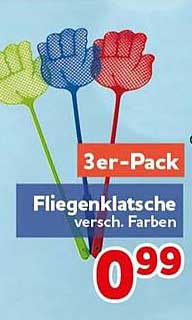 Fliegenklatsche versch. Farben 3er-Pack