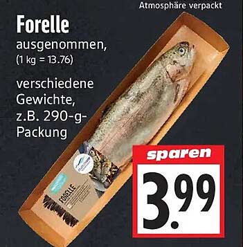Forelle ausgenommen, (1 kg = 13.76) verschiedene Gewichte, z.B. 290-g-Packung
