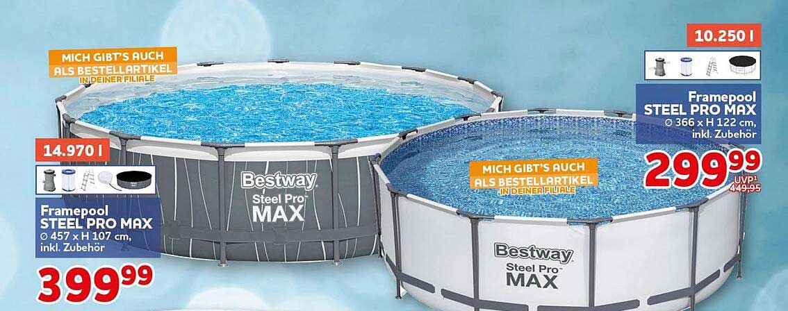 Framepool STEEL PRO MAX Ø 457 x H 107 cm, inkl. Zubehör