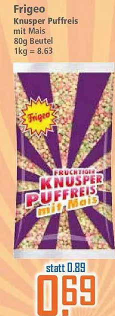 Frigeo Knusper Puffreis mit Mais