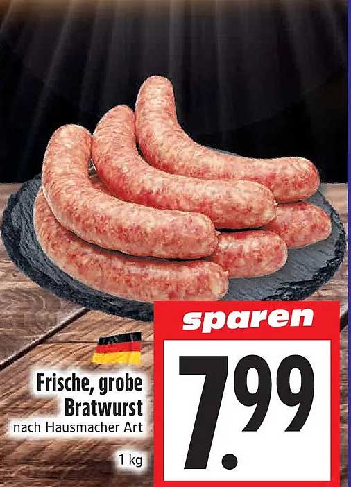 Frische, grobe Bratwurst nach Hausmacher Art