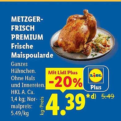 Frische Maispoularde