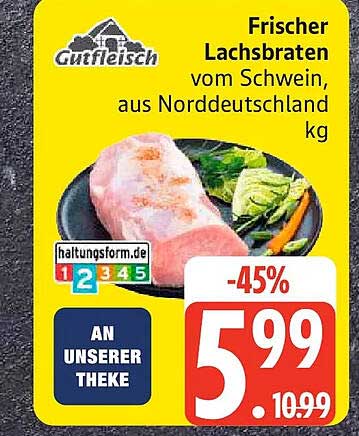 Frischer Lachsbraten vom Schwein, aus Norddeutschland kg