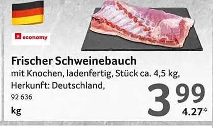 Frischer Schweinebauch