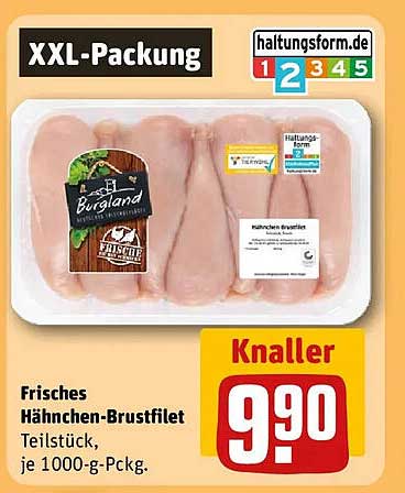 Frisches Hähnchen-Brustfilet Teilstück, je 1000-g-Pckg.