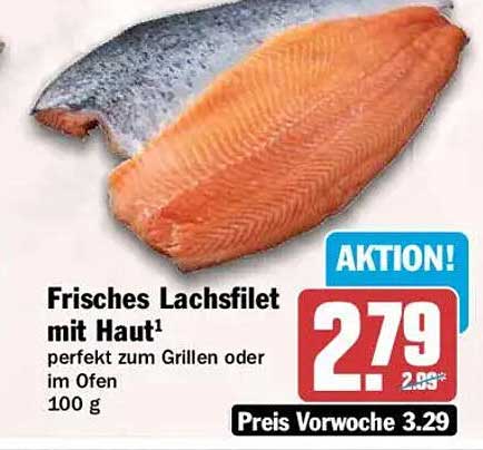 Frisches Lachsfilet mit Haut¹ perfekt zum Grillen oder im Ofen 100 g
