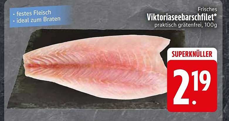 Frisches Viktoriaseebarschfilet* praktisch grätenfrei, 100g