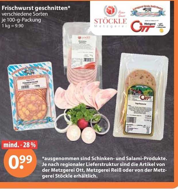 Frischwurst geschnitten*