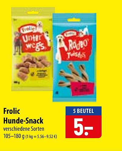 Frolic Hunde-Snack verschiedene Sorten 105–180 g (1 kg = 5,56–9,52 €)