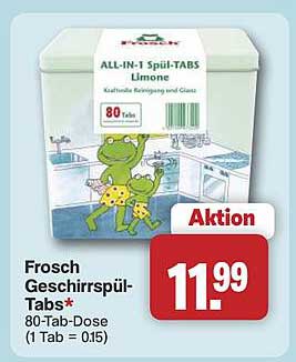 Frosch Geschirrspül-Tabs* 80-Tab-Dose (1 Tab = 0,15)