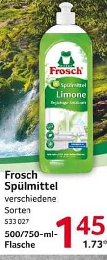 Frosch Spülmittel verschiedene Sorten 533 027 500/750-ml-Flasche