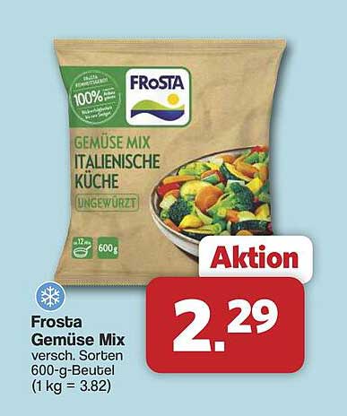 Frosta Gemüse Mix versch. Sorten 600-g-Beutel (1 kg = 3.82)
