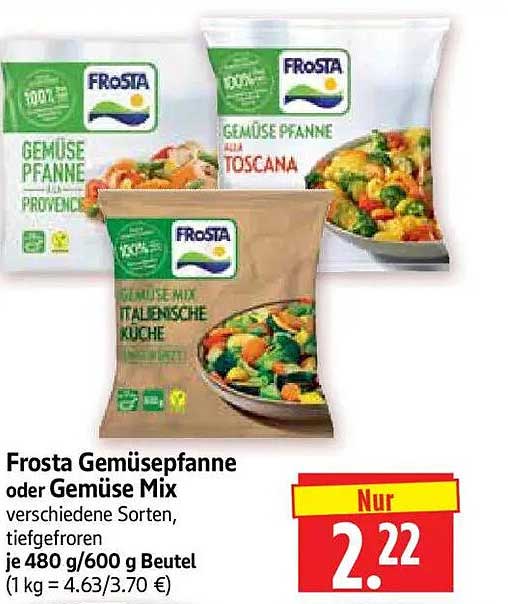 Frosta Gemüsepfanne oder Gemüse Mix