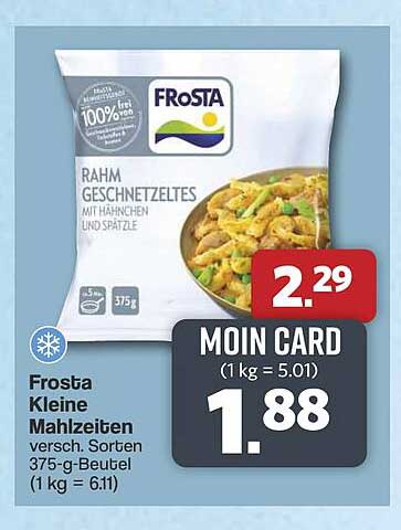 Frosta Kleine Mahlzeiten versc. Sorten 375-g-Beutel (1 kg = 6.11)