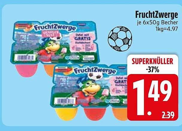 Fruchtzwerge je 6x50g Becher 1kg=4.97