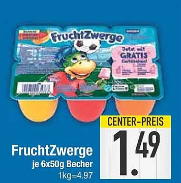 FruchtZwerge je 6x50g Becher 1kg=4.97