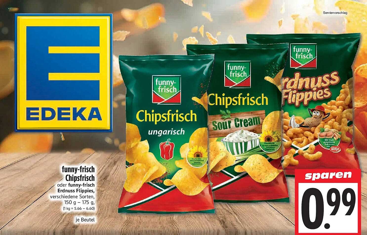 funny-frisch Chipsfrisch oder funny-frisch Erdnuss Flippies, verschiedene Sorten, 150 g – 175 g