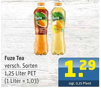 Fuze Tea versch. Sorten 1,25 Liter PET (1 Liter = 1,03)