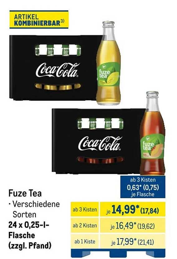 Fuze Tea • Verschiedene Sorten 24 x 0,25-l-Flasche (zzgl. Pfand)
