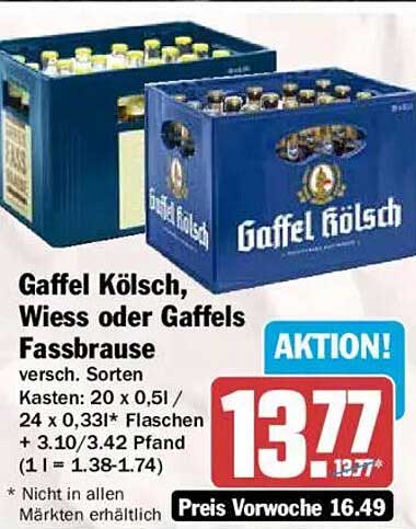 Gaffel Kölsch, Wiess oder Gaffels Fassbrause