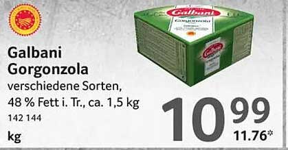 Galbani Gorgonzola verschiedene Sorten, 48 % Fett i. Tr., ca. 1,5 kg