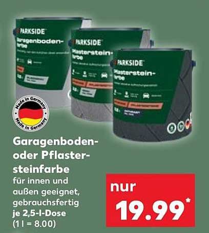 Garagenboden- oder Pflastersteinfarbe