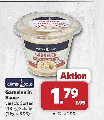 Garnelen in Sauce versch. Sorten 200-g-Schale (1 kg = 8.95)