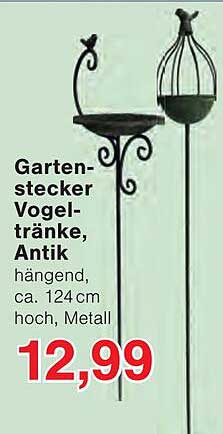 Garten-stecker Vogel-tränke, Antik