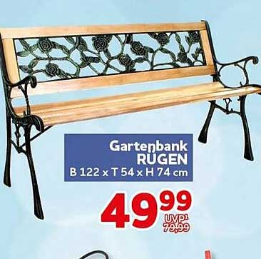 Gartenbank RUGEN B 122 x T 54 x H 74 cm