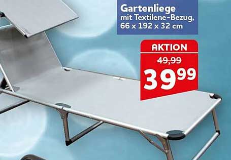 Gartenliege mit textilem-bezug, 66 x 192 x 32 cm