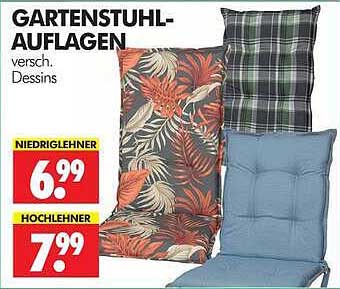 GARTENSTUHL-AUFLAGEN versch. Dessins