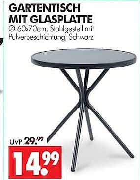 GARTENTISCH MIT GLASPLATTE