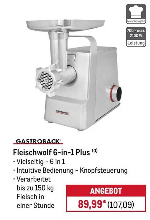 GASTROBACK Fleischwolf 6-in-1 Plus 10)