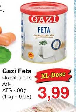 Gazi Feta »traditionelle Art« XL-Dose ATG 400 g (1 kg = 9,98)