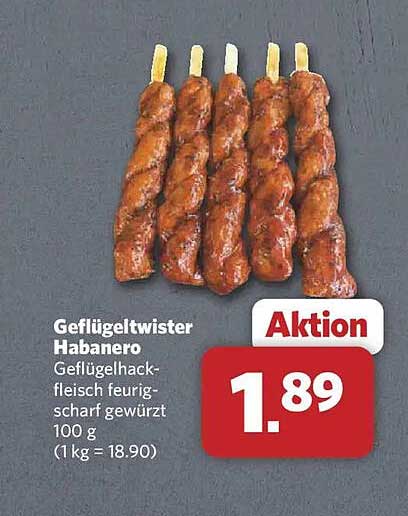 Geflügeltwister Habanero Geflügelhackfleisch feurig-scharf gewürzt 100 g (1 kg = 18.90)