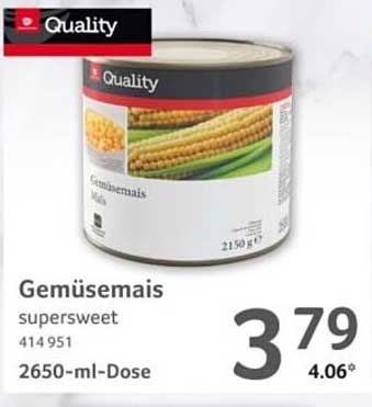 Gemüsemais supersweet 414 951 2650-ml-Dose