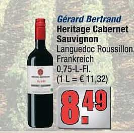 Gérard Bertrand Heritage Cabernet Sauvignon Languedoc Roussillon Frankreich 0,75-L-Fl. (1 L = € 11,32)