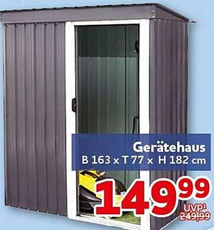 Gerätehaus B 163 x T 77 x H 182 cm