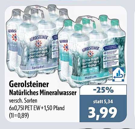 Gerolsteiner Natürliches Mineralwasser