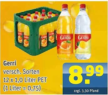 Gerri versch. Sorten 12 x 1,0 Liter PET (1 Liter = 0,75)